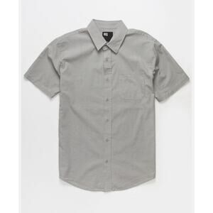 RSQ Men's Short Sleeve Button-Up Shirt in Light Gray
